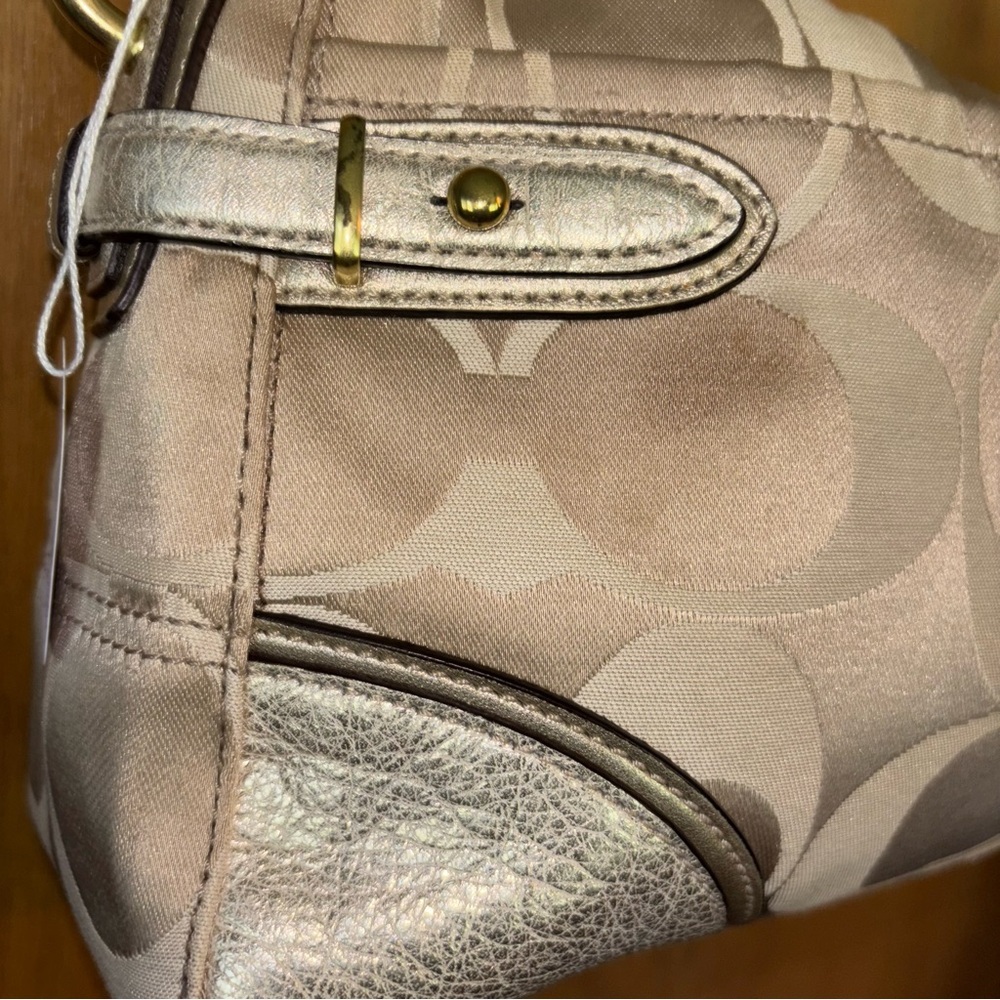 Coach Tan and Gold Shoulder Bag - Picture 8 of 11